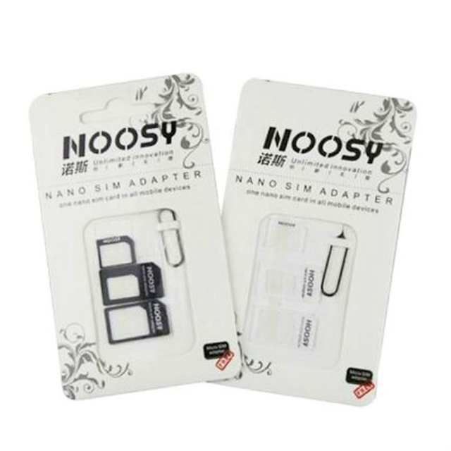 4 in 1 Nano Sim Adaptor to Micro/ Standard SIM Card Adapter With Eject Pin for iPhone Samsung Mobile Phone