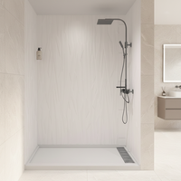 Panneau mural de douche en marbre cultivé, design 3D moderne, ignifuge, imperméable, pour salle de bain d'hôtel, contour de baignoire, motif irrégulier 3D