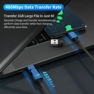 Câble de données magnétique rotatif 100W, câble de charge PD, adapté aux téléphones <span class=keywords><strong>Huawei</strong></span> et Apple, câble de données pour ordinateur, multi-usages, haut de gamme - Product Image 3