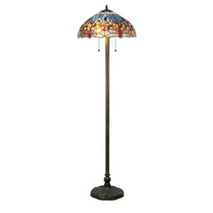 Lámpara de Pie de Vidrio Tiffany con Diseño de Libélula Azul, Estilo Retro Europeo de 18'', con LED, para Oficina, Hogar, Sala de Estar, Mesitas de Noche - Product Image 4
