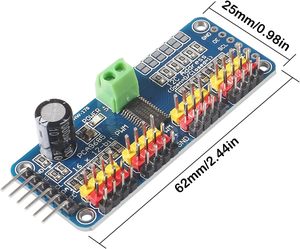 PCA9685 16 CH 채널 PWM 모터 드라이버 보드 컨트롤러 라즈베리 파이 용 12 비트 IIC 인터페이스 모듈 - Product Image 1