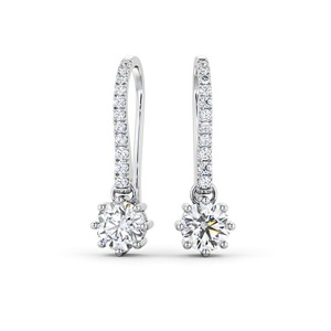 Classic 1.35CTW Lab Grown Solitaire Yellow Gold Drop <b>Earrings</b> 18K <b>Long</b> Wedding Jewelry Fine Stud Dangle Drop Dangle Wedding - Product Image 3