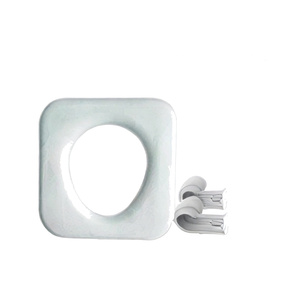 White Ring Opening Toilet Seat Pad PU Foam Commode Seat with Screws <b>for</b> Steel Commode Chair Replacement Seat Kit - Product Image 1