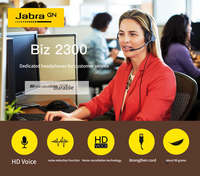 Jabra Biz 2300 QD MONO Headset Layanan Pelanggan Call Center Operator Peredam Kebisingan Aktif Suara Studio Sentuhan Sentuh Over-Ear