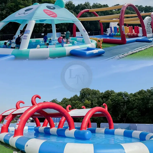 LINO Tobogán Acuático Inflable Blanco de PVC Comercial de Gran Venta con Piscina para 10-12 Personas - Product Image 5