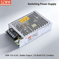Fuente de Alimentación SZMW S-50W-12V 4.2A con Protección Completa para Cámaras CCTV, Control de Acceso, Sistemas de Alarma y Equipos de Corriente Débil para Edificios