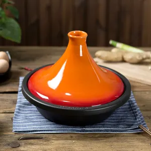 2025 Wholesale Cheap Price Kitchen Tagine Moroccan Iron Tagine Pots Cookware Sets With Ceramic Lid