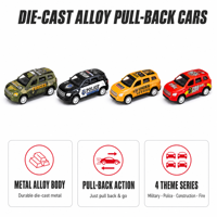 QSTOYS Ensemble de voitures miniatures en alliage à rétrofriction, collection de véhicules métalliques avec tapis de jeu