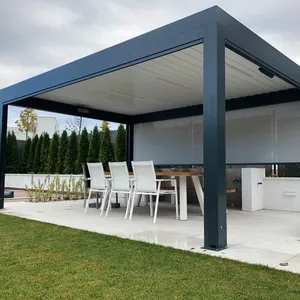 Türkiye motor geri çekilebilir çatı 5x5 biyoklimatik profil alüminyum dökün pergola bioclimatique çin'de legno usato gazebo satış