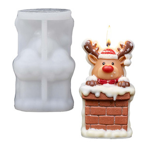 Christmas Reindeer <b>Candle</b> Mold Silicone DIY <b>Candle</b> Making Mold Animal Shape Casting Mold for Holiday Craft - Product Image 3