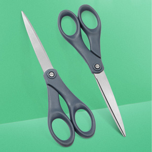 Stainless Steel Scissors Straight Head Dark Gray Home Office Craft Paper Cutting 0244 Bulk First Class Product - Product Image 1