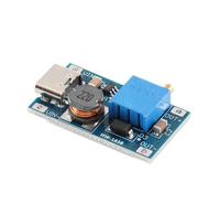 HW-183B MT3608 DC-DC Modul Penguat Tegangan yang Dapat Disesuaikan Input Tipe-C 2A Konverter Daya Step-up 2V-24V ke 5V-28V