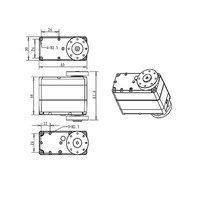 Vente en gros DSSERVO RDS51160 Servomoteur numérique double axe à couple élevé 185 kg, engrenages métalliques, pièces pour bras robotique robustes