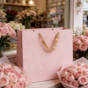 Bolsas de Mano Ecológicas Personalizadas con Asas, Ideales para Joyería, Regalos, Calzado, Ropa y Compras Bolsas de Cartulina Rosa. - Product Image 6