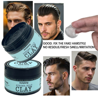Marque privée 100ML Cire pour cheveux mats forte tenue pour hommes Superbe argile mate texturante
