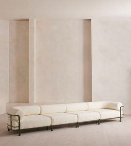 Mobilier d'extérieur de patio modulaire de luxe contemporain haut de gamme canapé à cadre en aluminium élégant et concis - Product Image 5