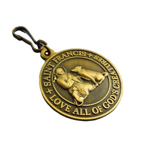 Plaque d'identification en métal Saint-François avec logo « Bénisse et protège mon animal de compagnie » - Product Image 2