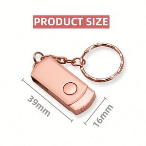 Mini Metal Colorful Rotating High-Speed True Capacity Portable Keychain USB Flash Drive Business Gift 64GB - Product Image 4