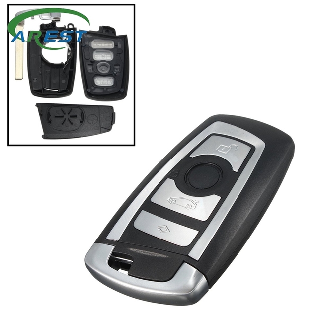 4 Buttons Car Key Cover Fob Remote Shell Case with Uncut Blade for BMW F10 F20 F30 F40 1 3 5 Series Replacement Part