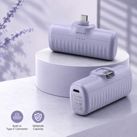 Petites batteries externes, capacité 5000 mAh, mini format de poche, prise intégrée, charge rapide PD 20W, indicateur LED, batterie externe rechargeable