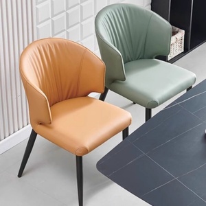 Chaise <span class=keywords><strong>de</strong></span> négociation d'hôtel haut <span class=keywords><strong>de</strong></span> gamme en tissu doux, style minimaliste italien, avec dossier, pour <span class=keywords><strong>restaurant</strong></span> et salle à manger - Product Image 5