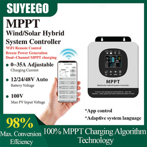 Suyeego 12V 24V 48V tự động 40A 70A Wifi MPPT lai gió năng lượng mặt trời charge controller với có thể điều chỉnh <span class=keywords><strong>LCD</strong></span> hiển thị - Product Image 2