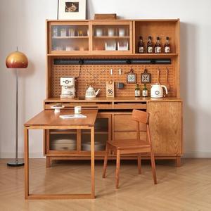 North American Cherry Wood Sideboard Extendable Integrated Cabinet Modern Minimalist Design Living Room Dining <b>Table</b> - Product Image 2