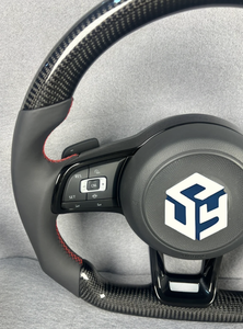<span class=keywords><strong>Volant</strong></span> en cuir semi-perforé <span class=keywords><strong>R</strong></span>-<span class=keywords><strong>Line</strong></span> en carbone pour Volkswagen VW <span class=keywords><strong>Golf</strong></span> 5 6 <span class=keywords><strong>7</strong></span> <span class=keywords><strong>R</strong></span> MK6 MK7 MK8 Jetta Passat B8 Polo Tiguan GTI - Product Image 6
