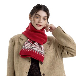 Fair Isle Jacquard <b>Christmas</b> Knitted <b>Scarf</b> Thick Warm Unisex Winter Neck Warmer Pashmina Shawls Wraps Accessories - Product Image 5