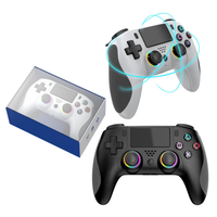 Manette de jeu sans fil avec joystick, gyroscope 6 axes, double vibration moteur, poignée antidérapante et résistante à la transpiration pour PS4