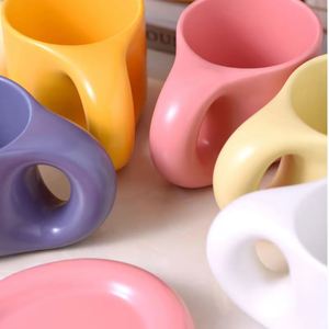 Hot Sale Nordic Ins Style Pangpang Fat <b>Mug</b> Ceramic <b>Coffee</b> Tea <b>Mug</b> With Saucer Chubby Handle <b>Mug</b> With Saucer <b>Set</b> - Product Image 6
