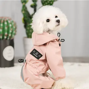 BPS Brand Pet Products Supplier Wholesale Accept Customized Girly Pink Raincoat Waterproof Breathable Portable Dog Clothing