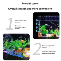 Aquarium en acrylique transparent avec couvercle, aquarium pour poissons rouges, design paysager super blanc pour bureau et usage domestique, Chine