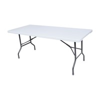 Table pliante rectangulaire en plastique HDPE robuste, blanche, pour pique-nique, restauration en plein air, banquet, fête, événement