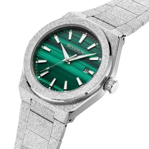 Reloj Mecánico de Lujo con Esfera de Malaquita, Personalizable con su Logotipo, Esmerilado, con Caja Trasera de Esqueleto Automático para Hombre - Product Image 3