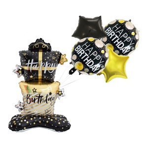 5 buah balon aluminium Foil bentuk hati berdiri dekorasi ulang tahun anak Set dalam anjing peliharaan tema untuk pesta kue besar - Product Image 4