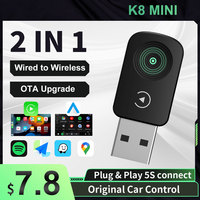 K8 MINI Car Play Dongle para Apple Carplay y Android Auto Wireless Link V821 Chipset Carplay Adapter