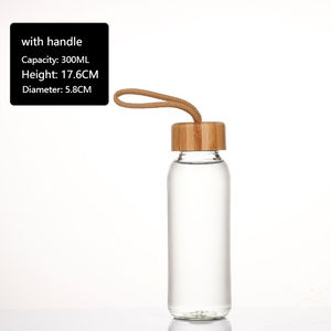 Botellas de Agua de Vidrio de Borosilicato <span class=keywords><strong>con</strong></span> Tapa y Logotipo Personalizado, Vasos de Vidrio, Productos de Bambú, Botella de Agua de Vidrio Hermética - Product Image 4