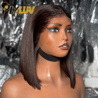 Perruques courtes bob en cheveux naturels vietnamiens bruts, perruques frontales en dentelle HD sans colle pour femmes noires