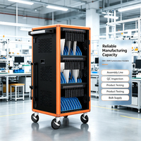 Carrito de Carga Inteligente USB-C PD para 36 Dispositivos, Gabinete de Carga para Laptops, Tablets y Móviles para Escuelas, Oficinas y Aulas