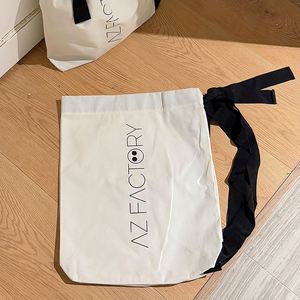 Customizable Large Cotton <b>Drawstring</b> <b>Pouch</b> Natural Cotton <b>Pouch</b> With Black Ribbon - Product Image 4
