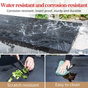 Nuovo stile nero WPC impermeabile all'aperto ristorante Patio <span class=keywords><strong>tavolo</strong></span> da pranzo e sedia per terrazza giardino cortile - Product Image 4