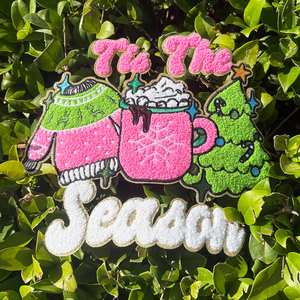 Thêu Tùy Chỉnh Chenille Các Bản Vá Lỗi Vàng Long Lanh Giáng Sinh Claus Vui Vẻ Tươi Sáng Vá Sắt Trên Chenille Các Bản Vá Lỗi Cho Quần Áo - Product Image 3