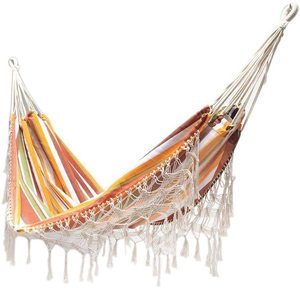 Taşınabilir nefes kamp pamuklu hamak güzel püskül ile - Product Image 5