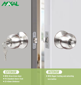 Новый цилиндрический дверной замок MAXAL 2026 из цинкового сплава, без ручки, с вылетом 60 мм, 3 ключа, класс защиты ANSI 3, никелированный, 1/2 дюйма - Product Image 4