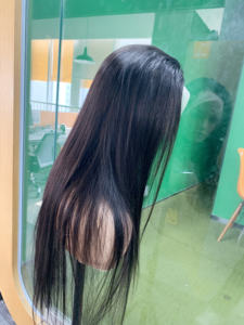 วิกผมแท้<span class=keywords><strong>ทรง</strong></span>กระดูกตรงสำหรับร้านเสริมสวยวิก<span class=keywords><strong>ผม</strong></span>ถักเปียแบบเต็มตัวใสมีความโปร่งใสระดับ HD สำหรับ<span class=keywords><strong>ผม</strong></span>ตรงจาก DX423 - Product Image 4