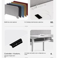 Bureau de travail intelligent, moderne, en acier, ergonomique, électrique, convertible, réglable en hauteur, avec double moteur, bureau debout
