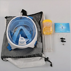 Masque facial intégral en verre trempé de 4,0 mm, silicone, plongée en apnée, sports nautiques, adulte, universel, sac en filet - Product Image 1