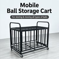 Chariot de rangement portable multi-balles en acier pour économiser de l'espace, avec options de tailles petite, moyenne et grande, idéal pour la salle de sport, l'école et l'entraînement.