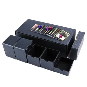 Grande tamanho 100 Plus Sleeved Leather Cards Deck Game Box Cartões colecionáveis Deck Playing Box Compatível MTG TCG Yugioh Deck Case